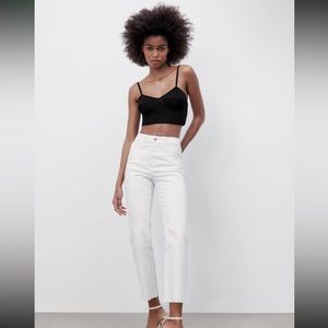 Z1975 HIGH RISE MINI FLARE WHITE JEANS
